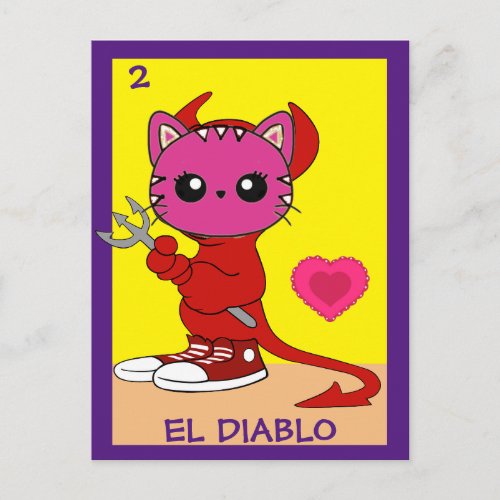 Cat Art Card The Devil Postcard