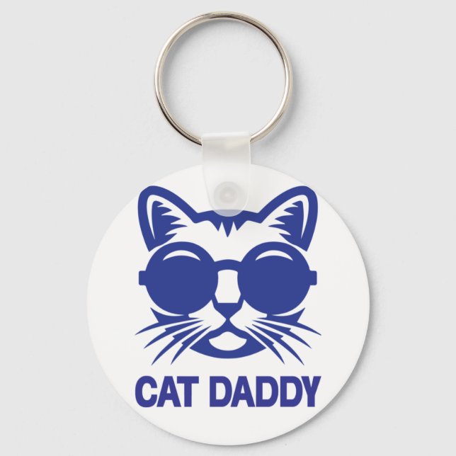 Cat Art Cat Daddy Keychain (Front)