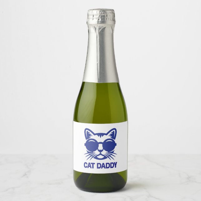 Cat Art Cat Daddy Sparkling Wine Label (Front)