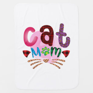 Cat Art Cat Mom_2 Baby Blanket