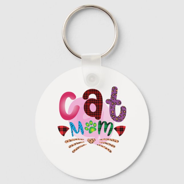 Cat Art Cat Mom_2 Keychain (Front)