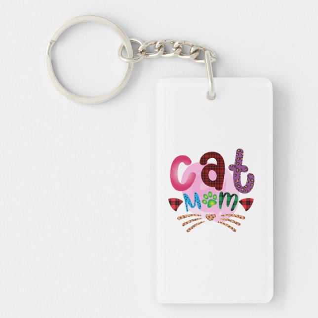 Cat Art Cat Mom_2 Keychain (Front)