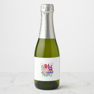 Cat Art Cats Are My Favorite People_2 Sparkling Wine Label
