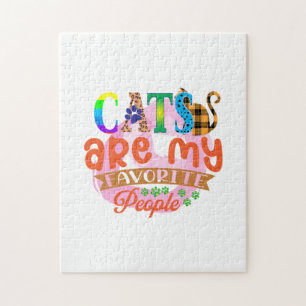 Cat Art Cats Are My Favorite People Jigsaw Puzzle