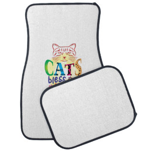 Cat Art Cats Bless Home Car Floor Mat