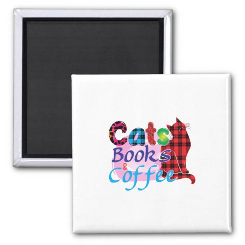 Cat Art Cats Books Coffee_2 Magnet