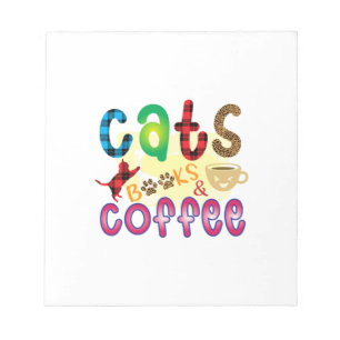 Cat Art Cats Books Coffee Notepad