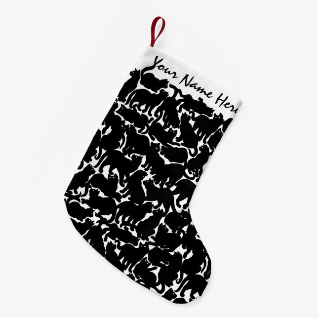 Cat Art Christmas Stocking Customized Cat Stocking (Front (Hanging))