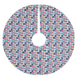 Cat Art Cute Cat Faces Brushed Polyester Tree Skirt