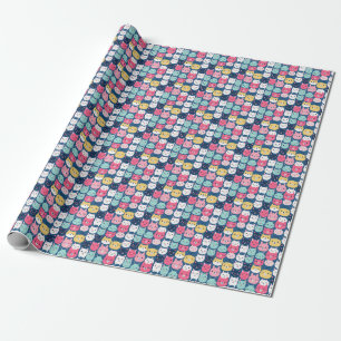 Cat Art Cute Cat Faces Wrapping Paper