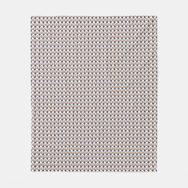 Cat Art | Cute Cat Pattern Seamless Background Fleece Blanket (Front)
