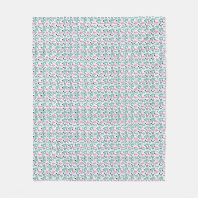 Cat Art | Cute Cat Rainbows Fleece Blanket (Front)