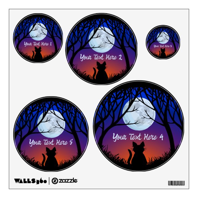 Cat Art Decals Personalized Cat Lover Wall Sticker (Front)