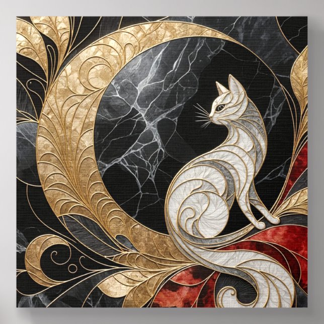 Cat Art Deco Photo Tile (Front Set)