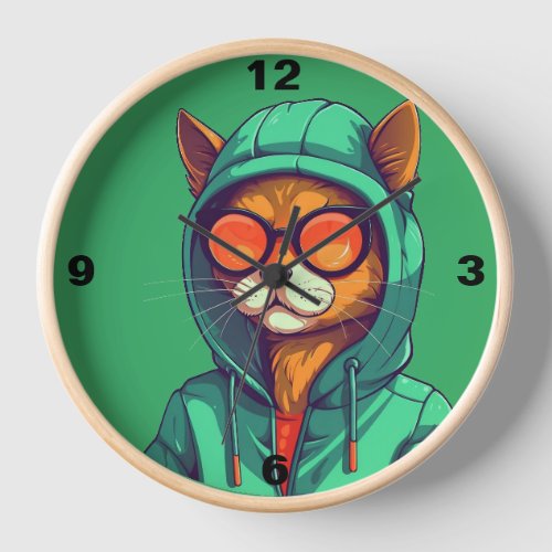 Cat art desgin wall clock
