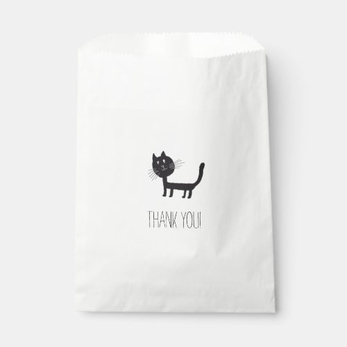 Cat Art Drawing Thank you Favor Bag