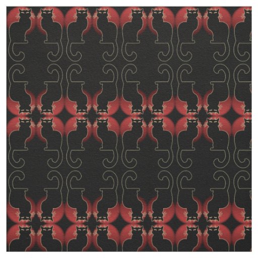 Cat Art Fabric Black Cat Fabrics Cat Lover Pattern