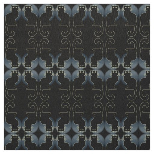 Cat Art Fabric Black Cat Fabrics Cat Lover Pattern