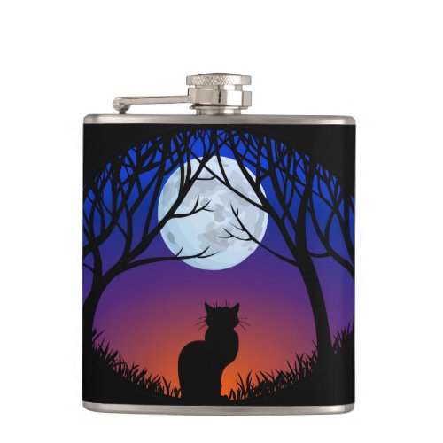 Cat Art Flask Custom Cat Lover Drink Flasks  Gift