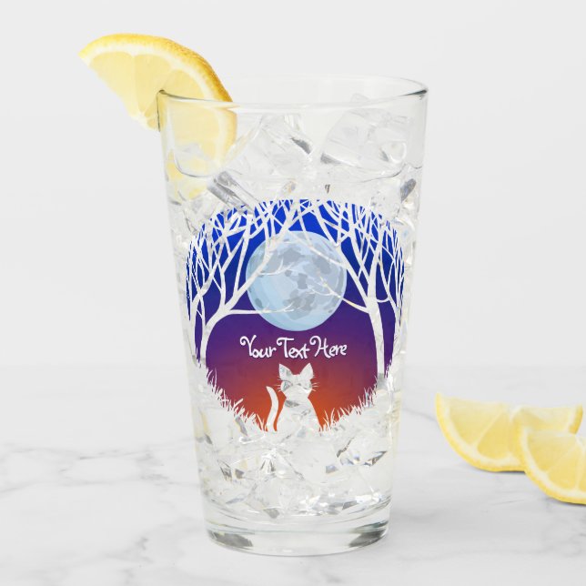 Cat Art Glasses Personalized Fat Cat Glasses (Front Ice)