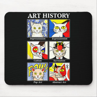 Cat Art History Funny Painting Teacher Art Lover Mouse Pad