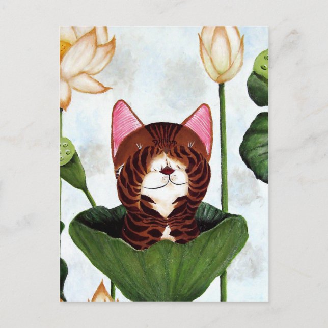 cat art- Morning Cat Postcard (Front)