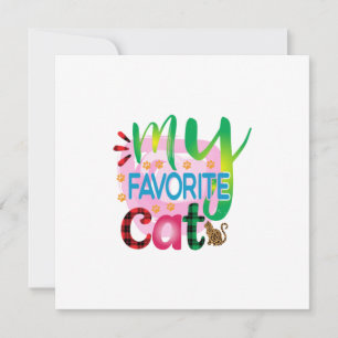 Cat Art My Favorite Cat Invitation