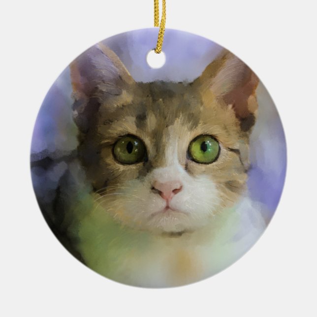 Cat Art Ornament (Front)