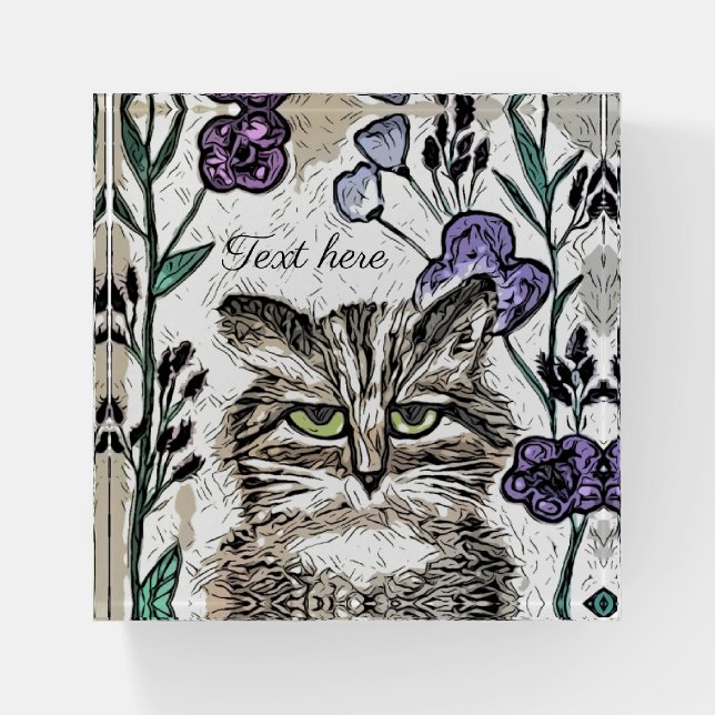 Cat Art Paperweight (Front)