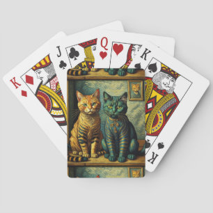 Cat art playing cards