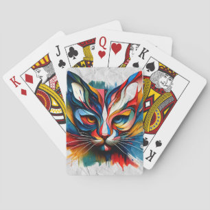 Cat Art Playing Cards – Bold & Colorful Feline