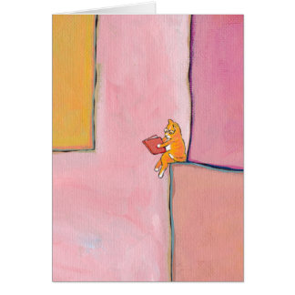 Cat art reading fun - Marmalade Prefers Solitude Cards