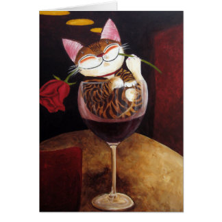 cat-art-Red Red Wine Cards