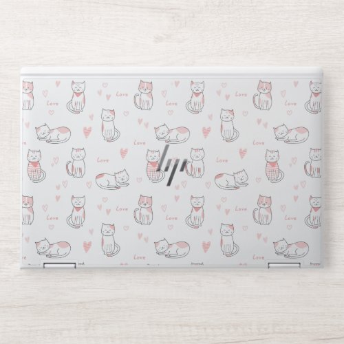 Cat Art Seamless Design Pattern HP Laptop Skin