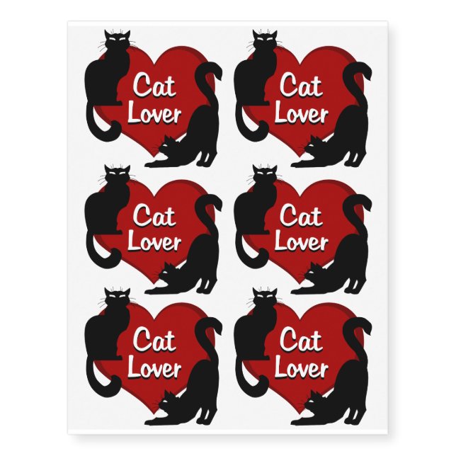 Cat Art Temporary Tattoo Cat Lover Skin Art (Front)