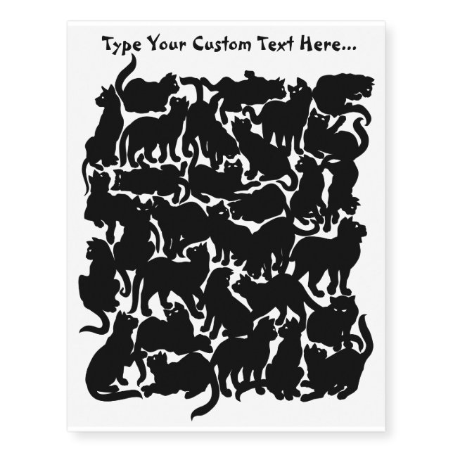 Cat Art Temporary Tattoo Cat Lover Skin Art (Front)