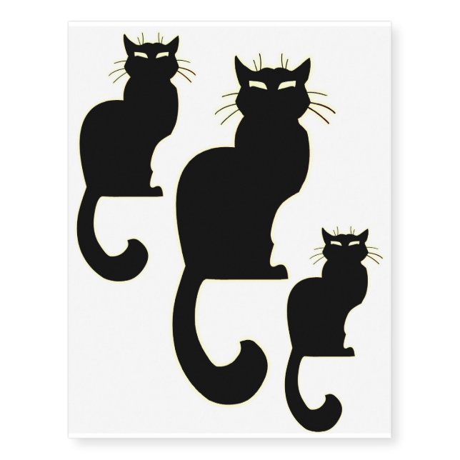 Cat Art Temporary Tattoo Cat Lover Skin Art (Front)