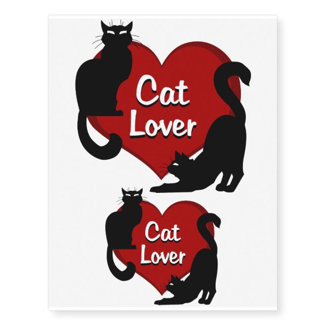 Cat Art Temporary Tattoo Cat Lover Skin Art (Front)
