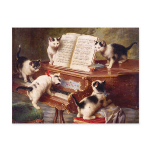 Cat Art: The Kitten's Recital Postcard