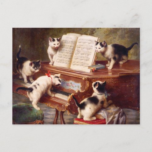 Cat Art The Kittens Recital Postcard