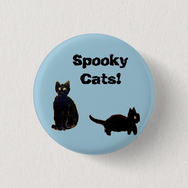 Cat Art Two Black Kitty Button (Front)