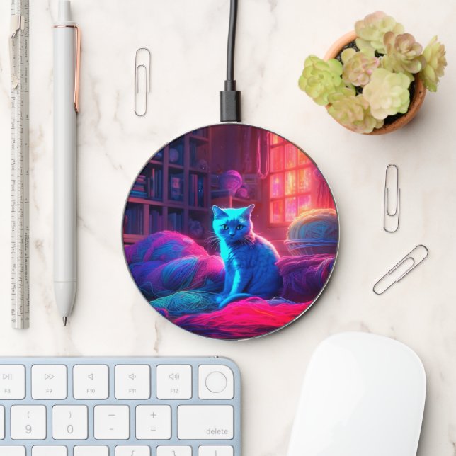 Cat Art Wireless Charger (Desk)