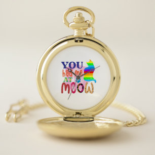 Cat Art You Had Me At Meow_2 Pocket Watch