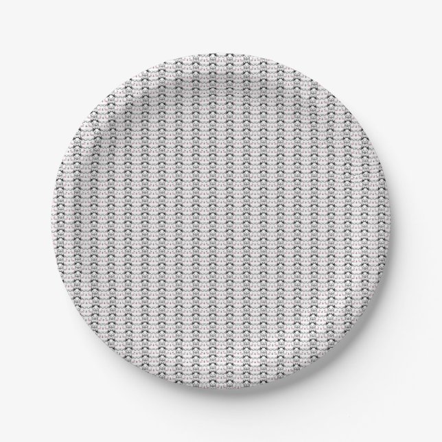 Cat Artwork | Cute Cat Pattern Seamless Background Paper Plates (Front)