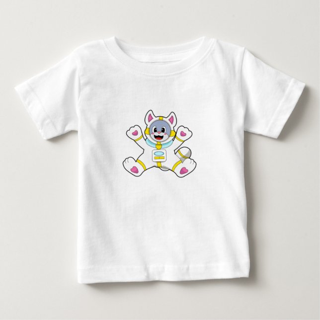 Cat as Astronaut in Costume Baby T-Shirt (Front)