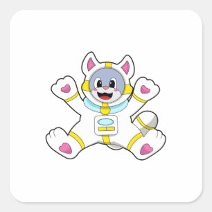 Cat as Astronaut in Costume Square Sticker
