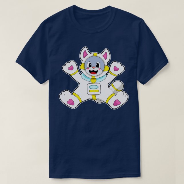Cat As Astronaut In Costume  T-Shirt (Design Front)