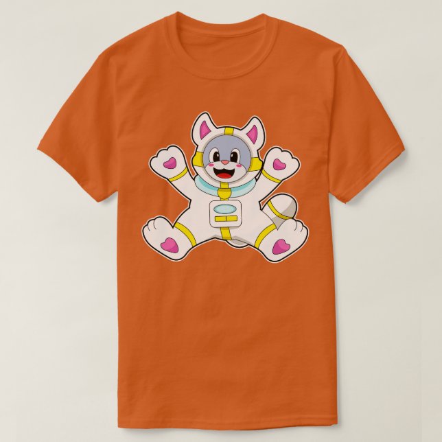 Cat as Astronaut in Costume T-Shirt (Design Front)