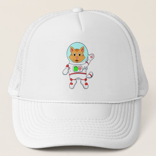 Cat as Astronaut in Costume Trucker Hat