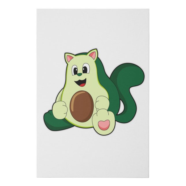 Cat as Avocado Faux Canvas Print (Front)